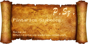 Pintarics Szabolcs névjegykártya